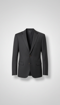 Slim Wool Suit Jacket in Deep Charcoal
