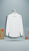 White Dress Shirt with Gold Cufflinks