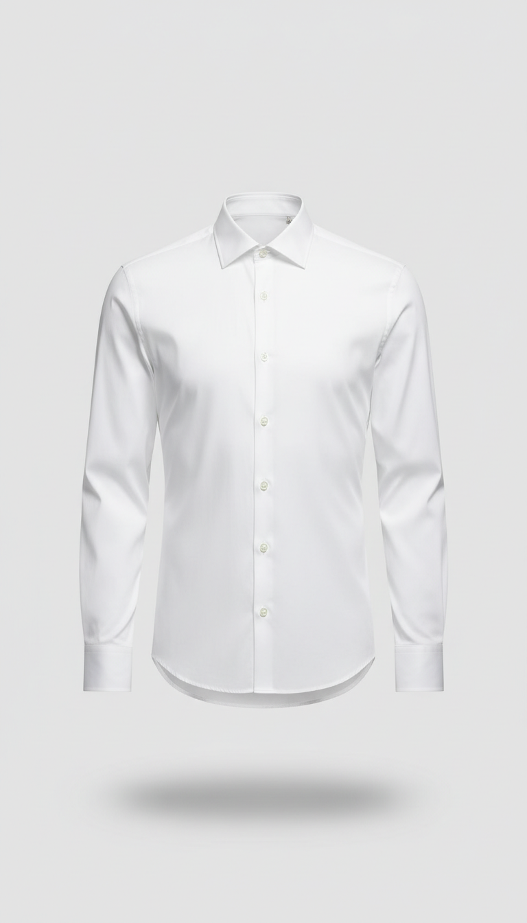 Classic Fitted Shirt in Mist White